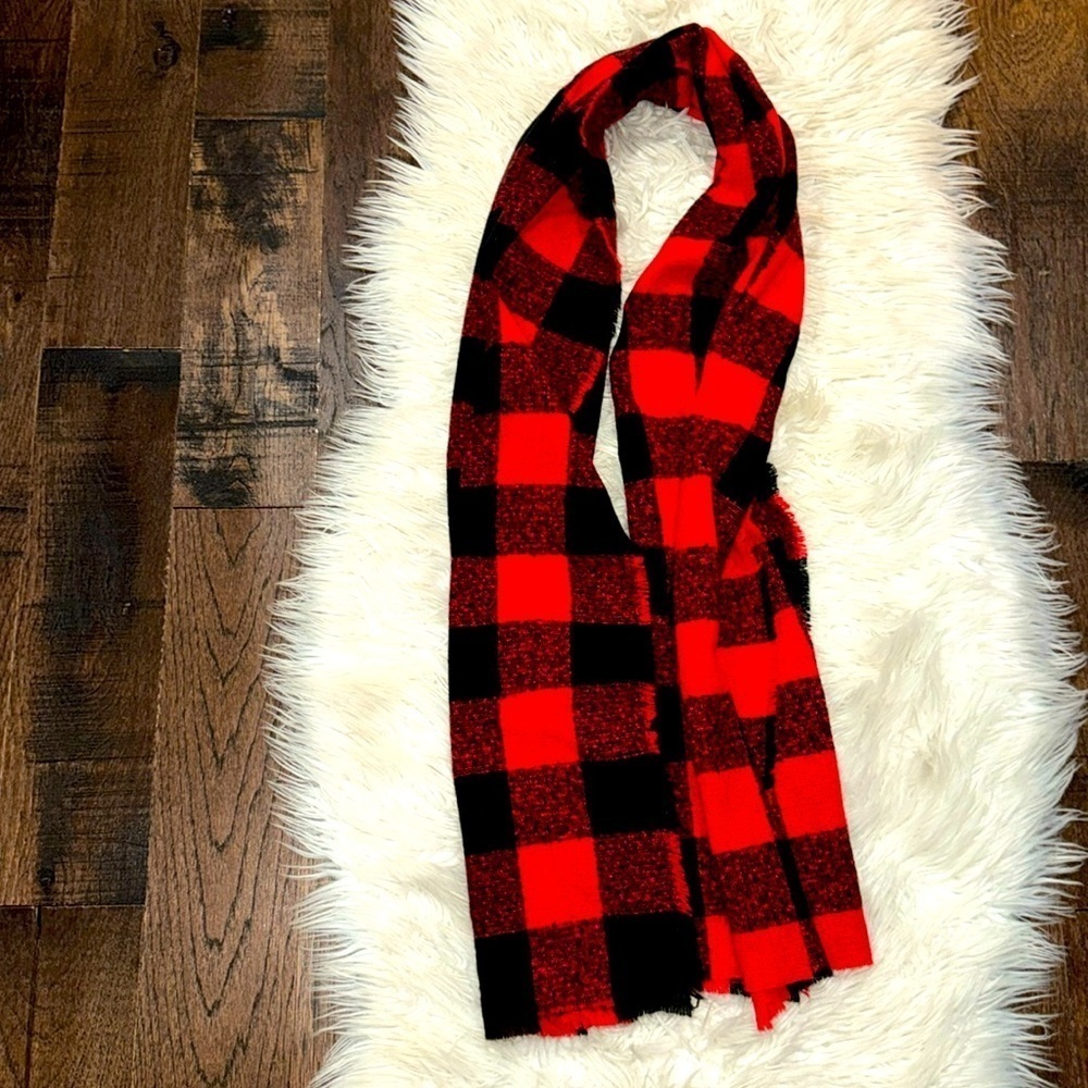 Red and Black Checkered Scarf